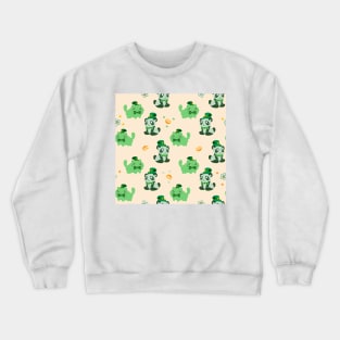 Lucky Citrus Panda and Kitty Pattern Crewneck Sweatshirt